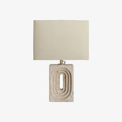 Industville Travertine Rectangular Table Lamp