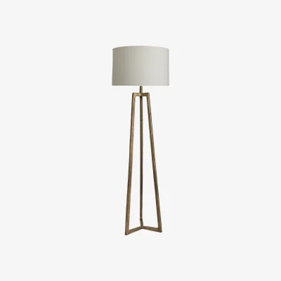 Industville Ornate Tripod Floor Lamp - Brass