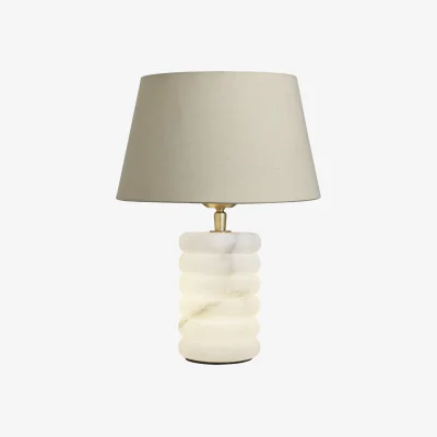 Industville Alabaster Stone Dual Lit Table Lamp