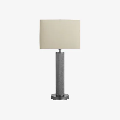 Industville Knurled Pillar Table Lamp - Pewter