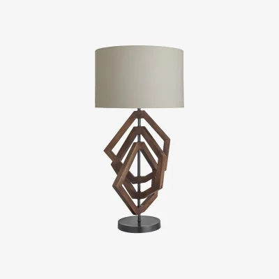 Industville Wooden Geometric Polygon Table Lamp