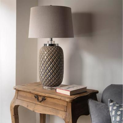 John Lewis One.World Clifton Pineapple Ceramic Table Lamp, Grey