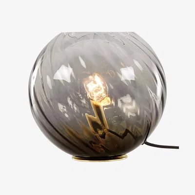John Lewis MADE Ilaria Glass Globe Table Lamp, Grey
