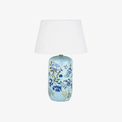 John Lewis Pacific Porcelaine Floral Table Lamp, Blue