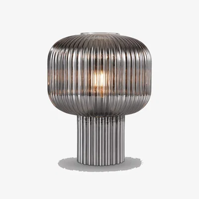 John Lewis Där Demarius Ribbed Glass Table Lamp, Amber
