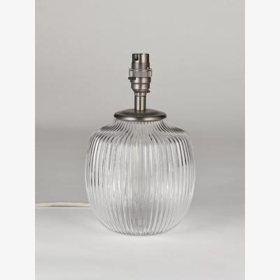 John Lewis John Lewis Fulbrook Ribbed Glass Lamp Base, Clear