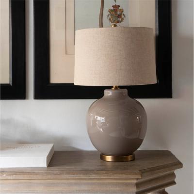 John Lewis One.World Glass Table Lamp, Grey