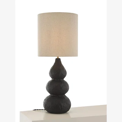 John Lewis Matthew Williamson Artisan Textured Ceramic Table Lamp, Black