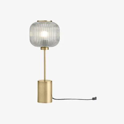 John Lewis MADE Briz Textured Glass Table Lamp, Grey
