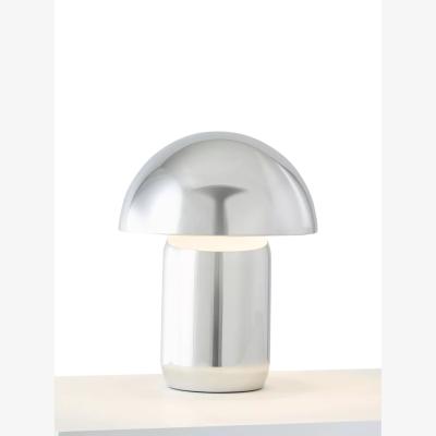John Lewis John Lewis Mushroom Rechargeable Dimmable Table Lamp, Polished Chrome