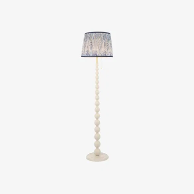 John Lewis Joules Harewood Pleated Shade Bobbin Floor Lamp, Navy Blue