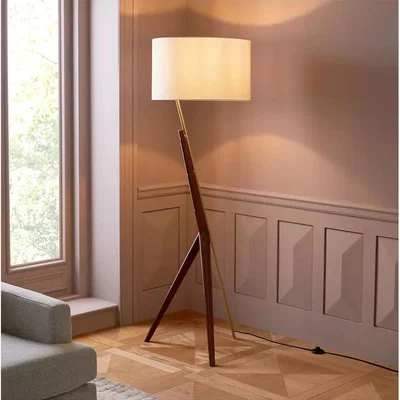 John Lewis west elm Caldas Wood Floor Lamp, Light Brown