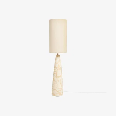 John Lewis MADE Vince Tapered Ceramic Base Floor Lamp, Cream