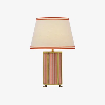 John Lewis Joules Helmingham Claw Foot Striped Table Lamp, Bright Red