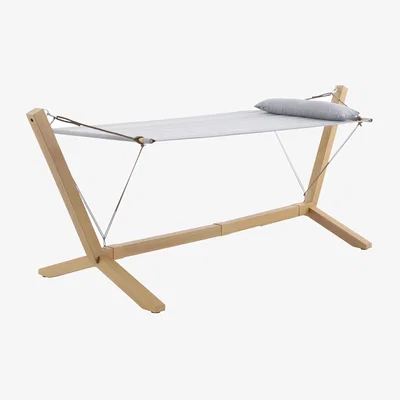 John Lewis LG Outdoor Sanctuary Wood-Effect Garden Hammock, Grey