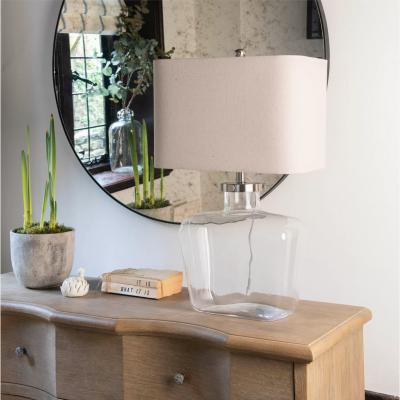 John Lewis One.World Fillable Glass Table Lamp, Clear/Natural