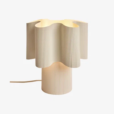 John Lewis MADE Sydney Pleated Metal Table Lamp, Cream