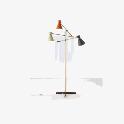John Lewis John Lewis Bauhaus Adjustable 3-Arm Floor Lamp, Multi