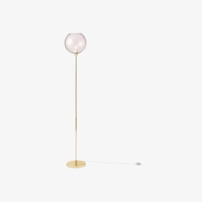John Lewis MADE Ilaria Glass Shade Floor Lamp, Pink