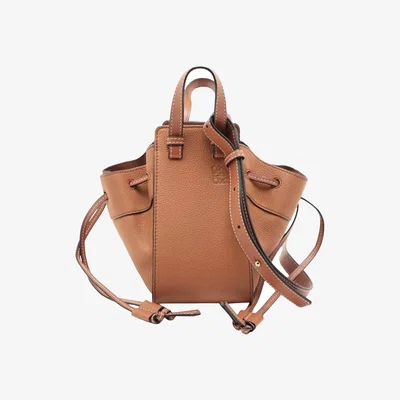 John Lewis Pre-loved LOEWE Hammock Drawstring Leather Cross Body Bag, Tan