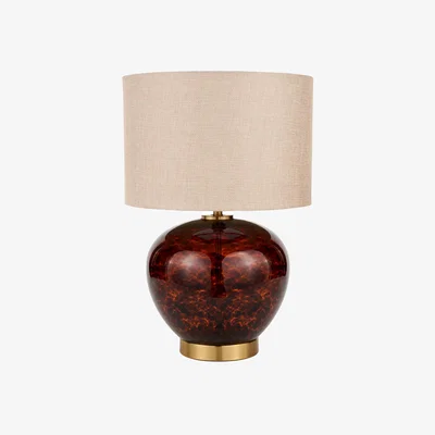 John Lewis Pacific Lucien Glass Table Lamp, Brown
