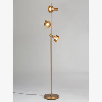 John Lewis John Lewis Leighton 3 Adjustable Light Floor Lamp, Warm Antique Brass