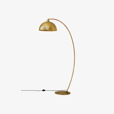 John Lewis MADE Shell Shade Rattan Wrap Floor Lamp, Antique Brass