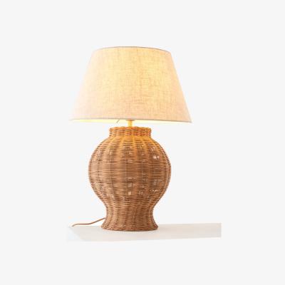 John Lewis John Lewis Tisse Woven Rattan Bottle Table Lamp