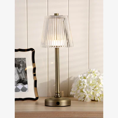 John Lewis Laura Ashley Callaghan Rechargeable Table Lamp, Antique Brass