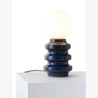 John Lewis John Lewis Tower Ceramic Bulb Holder Table Lamp, Navy