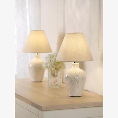 John Lewis Laura Ashley Pussy Willow Ceramic Table Lamp, White