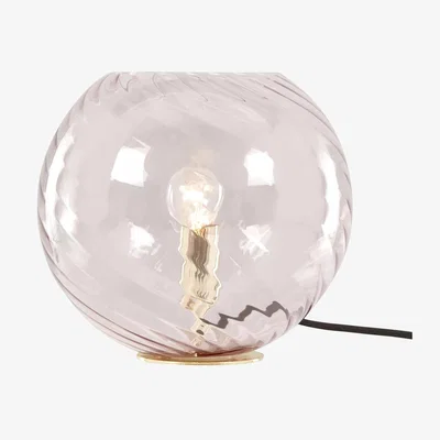 John Lewis MADE Ilaria Glass Globe Table Lamp, Pink