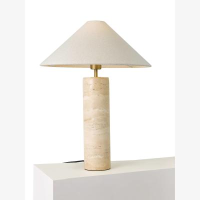 John Lewis John Lewis Travertine Column Table Lamp, Brass