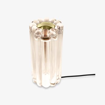 John Lewis Tom Dixon Press Ribbed Glass LED Table Lamp, Clear