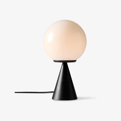 John Lewis west elm Ardsley Glass Globe Table Lamp, Black