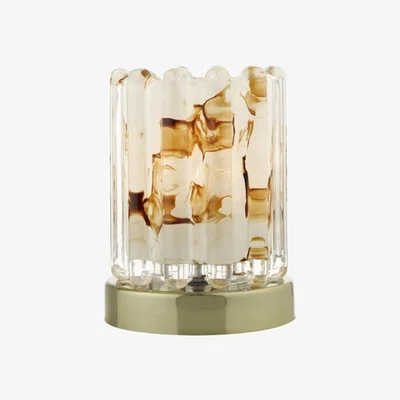 Knees dar lighting ELF4175 Elf Touch Table Lamp Antique Brass with Ribbed Glass