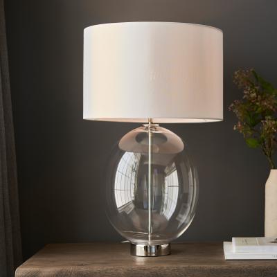 Knees Kelda Oval Table Lamp - Bright Nickel