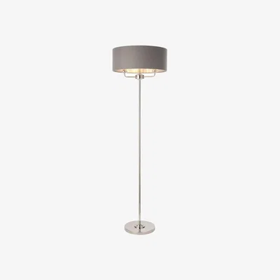 Knees Highclere 3 Light Floor Lamp - Nickel/Charcoal
