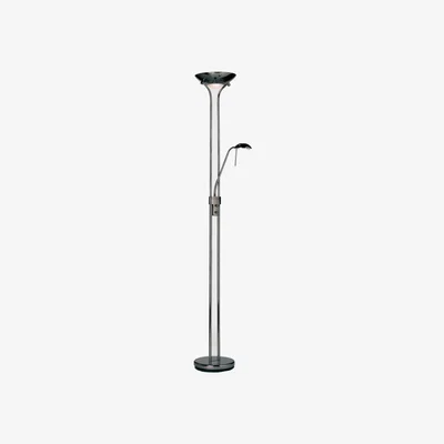 Knees Rome 2 Light Floor Lamp - Black Chrome