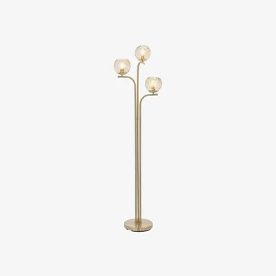 Knees Dimple 3 Light Floor Lamp - Brushed Brass
