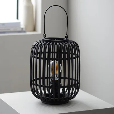 Knees Mathias Bamboo Table Lamp - Black