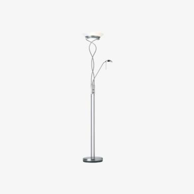 Knees Monaco 2 Light Floor Lamp - Satin Chrome