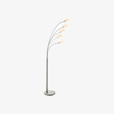 Knees Jaspa 5 Light Floor Lamp - Satin Nikel