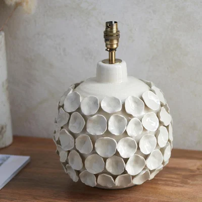 Knees Borello Table Lamp Base - Ivory Crackle