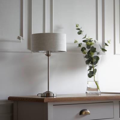 Knees Highclere Linen Table Light - Chrome