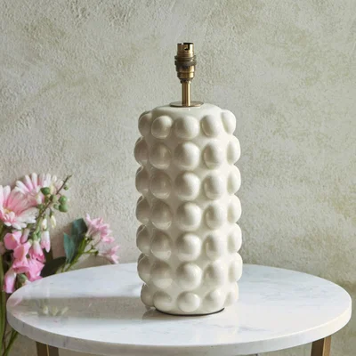 Knees Bobble Table Lamp Base - White Crackle