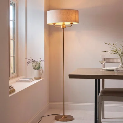 Knees Highclere 3 Floor Lamp - Vintage Brass