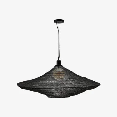 Kave Home Metal Makai ceiling lamp with black finish Ø 87 cm