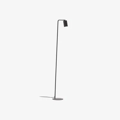 Kave Home Manie metal floor lamp with dark grey cast-iron-effect finish and UK adaptor