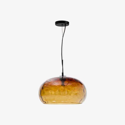 Kave Home Balma brown glass ceiling lamp, Ø 40 cm